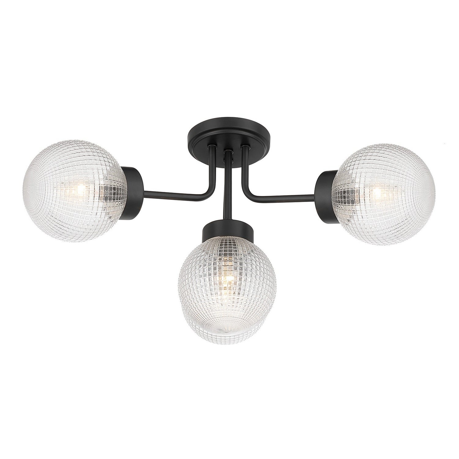 Savoy House - 6-3364-4-89 - Four Light Semi-Flush Mount - Coral - Matte Black