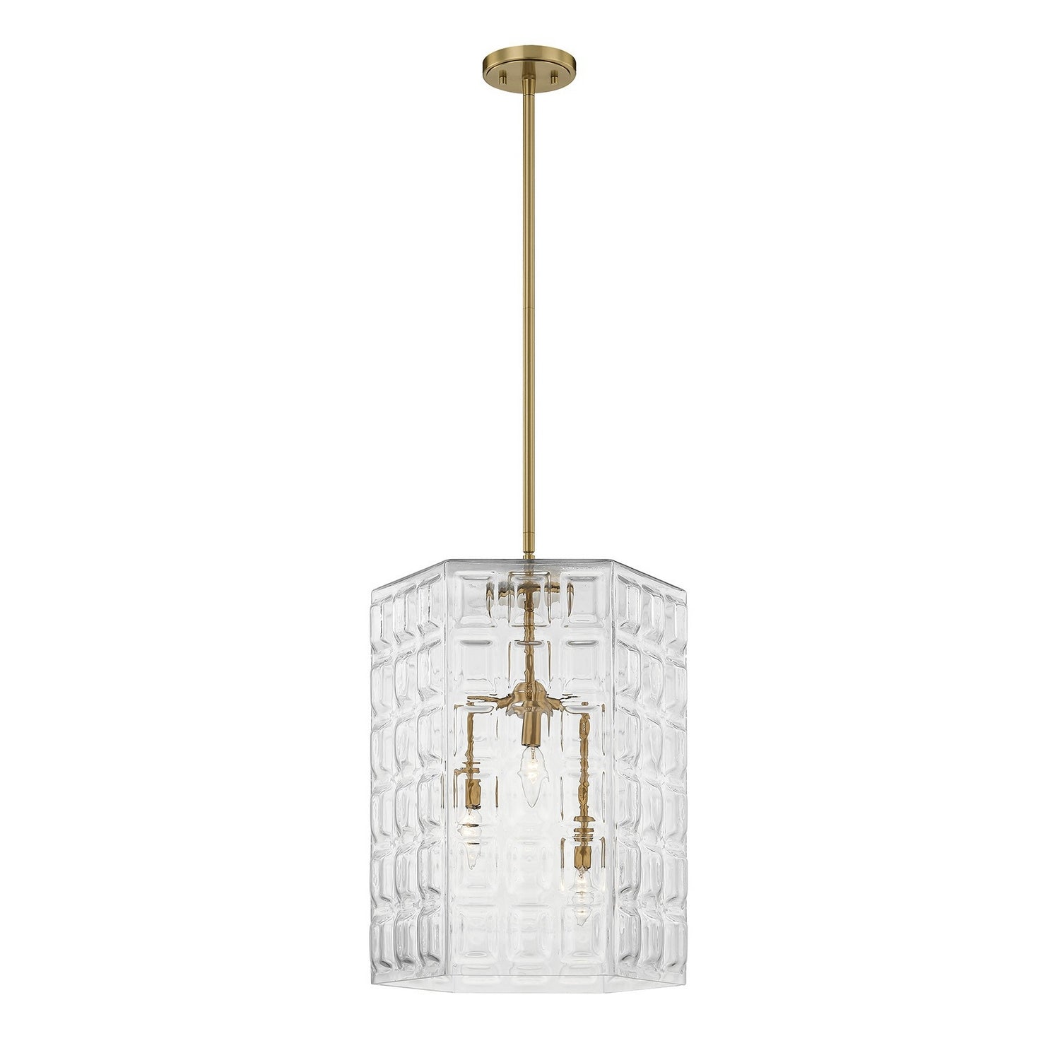 Savoy House - 7-6209-3-322 - Three Light Pendant - Reddick - Warm Brass