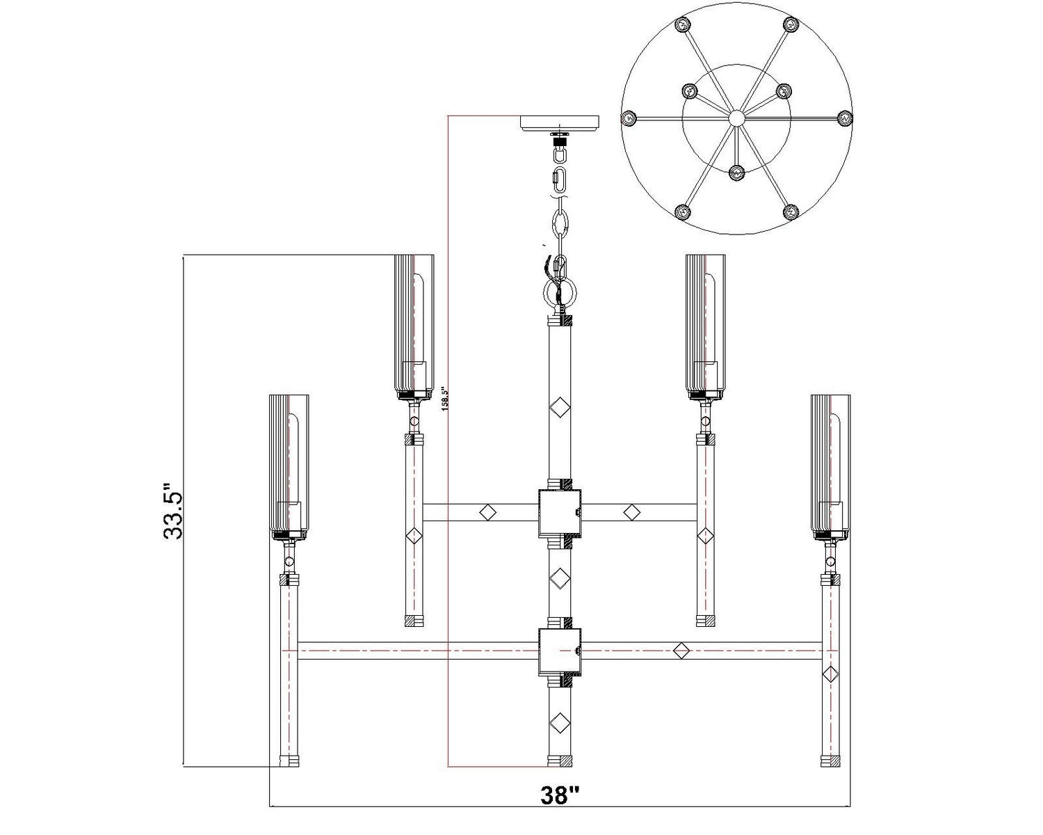 Z-Lite - 3047-9MB - Nine Light Chandelier - Esme - Matte Black