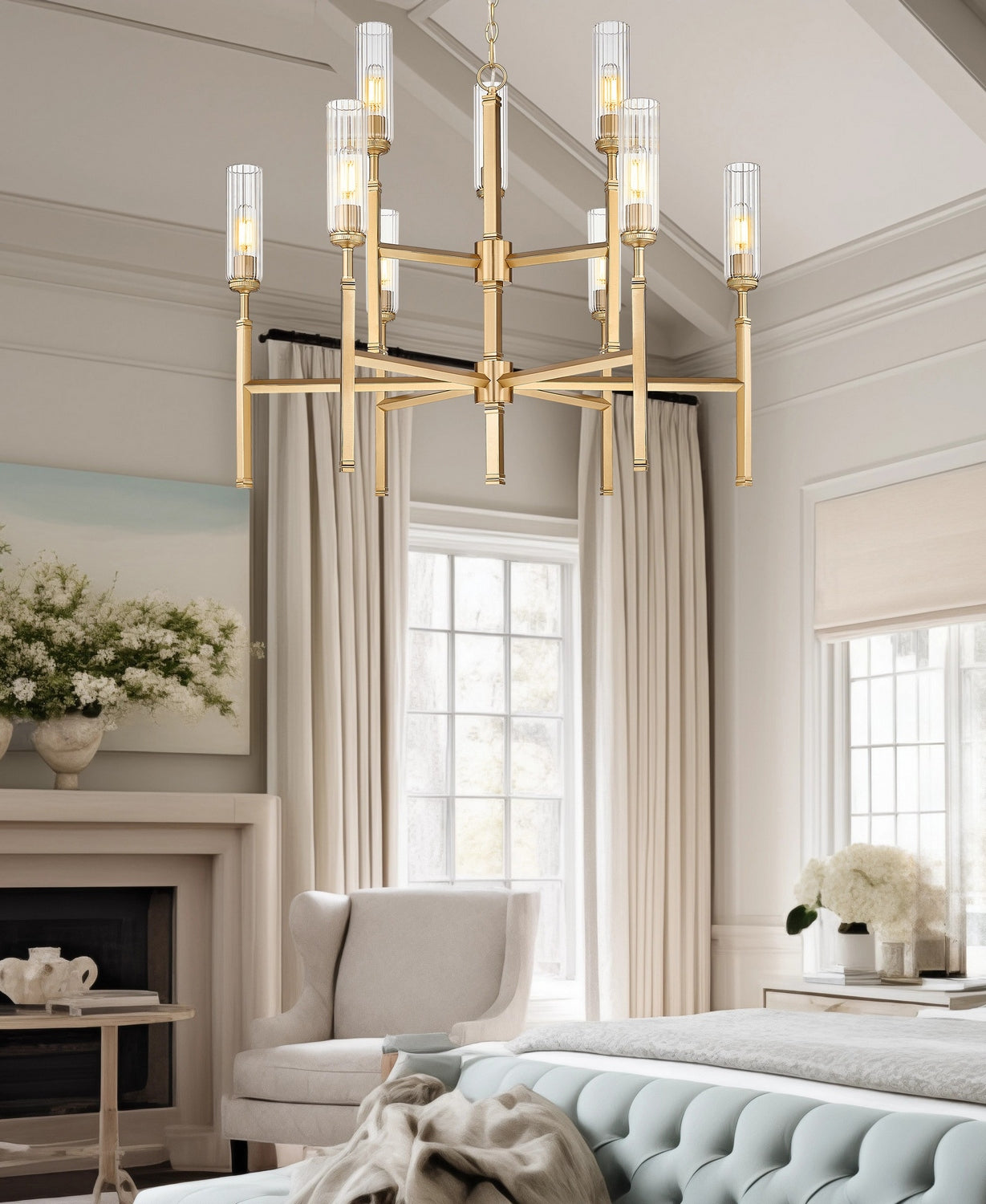 Z-Lite - 3047-9MGLD - Nine Light Chandelier - Esme - Modern Gold
