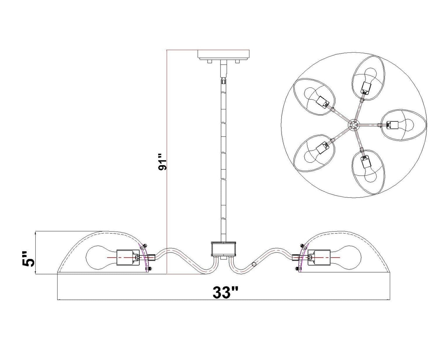 Z-Lite - 3048-5BN - Five Light Chandelier - Breton - Brushed Nickel
