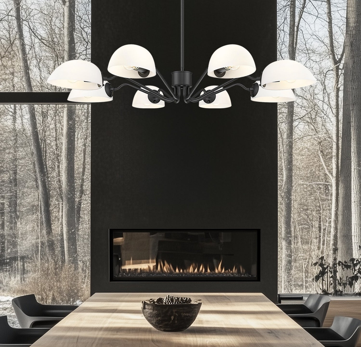 Z-Lite - 3048-8MB - Eight Light Chandelier - Breton - Matte Black