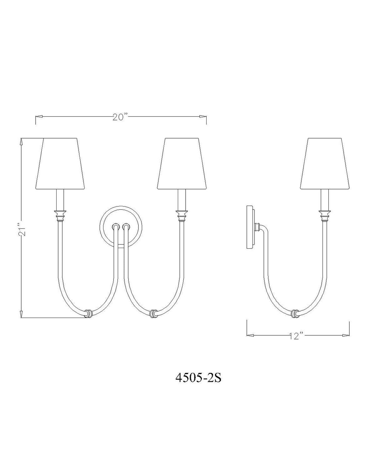 Z-Lite - 4505-2S-RB - Two Light Wall Sconce - Jisele - Rubbed Brass