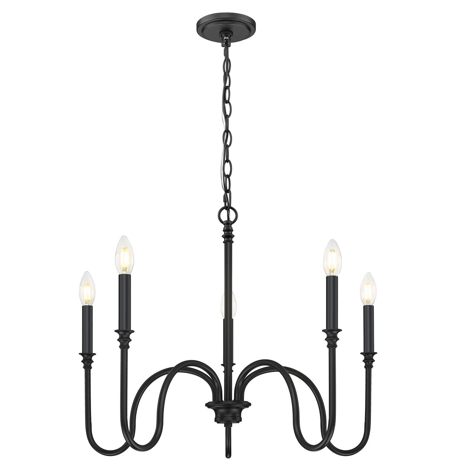 Z-Lite - 4505-5MB - Five Light Chandelier - Jisele - Matte Black