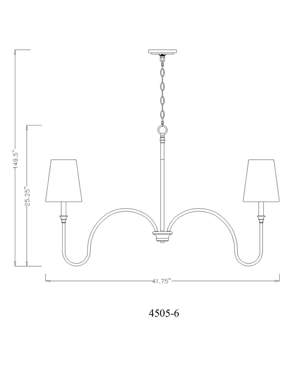 Z-Lite - 4505-6RB - Six Light Chandelier - Jisele - Rubbed Brass