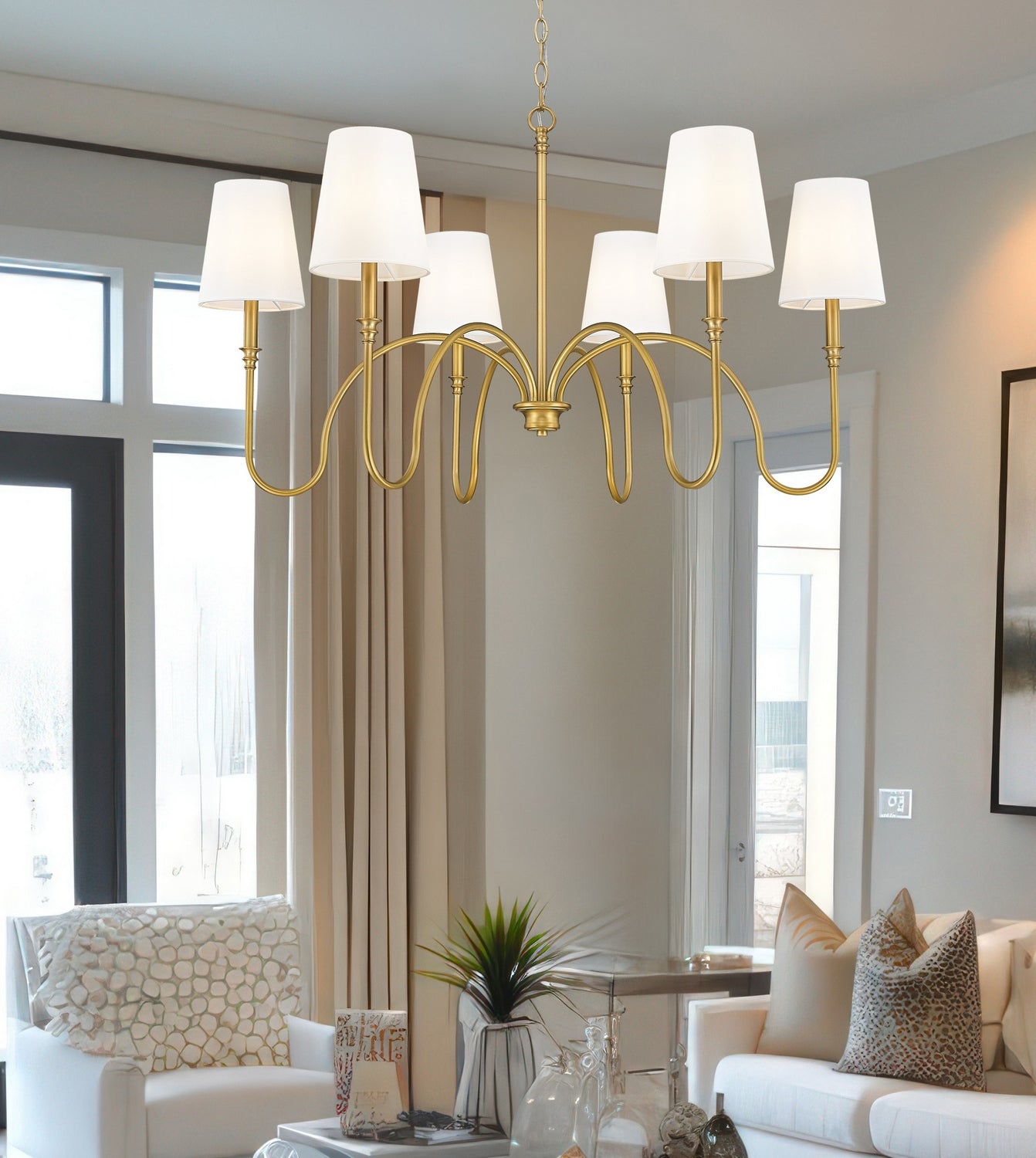 Z-Lite - 4505-6RB - Six Light Chandelier - Jisele - Rubbed Brass