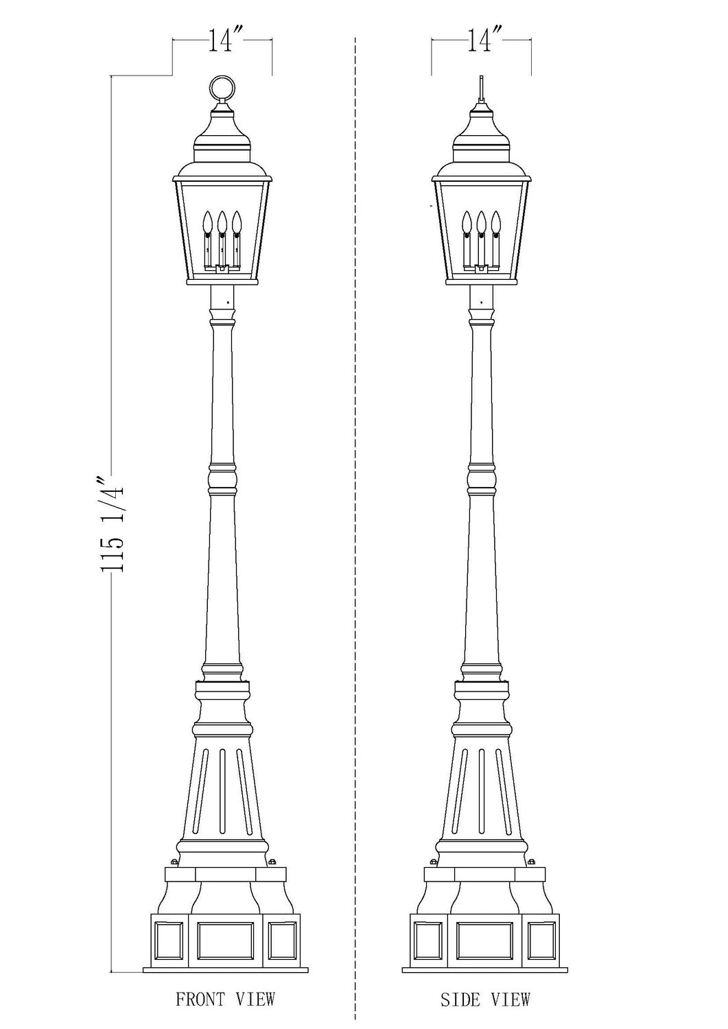 Z-Lite - 5029PHXLR-564P-BK - Four Light Outdoor Post Mount - Raphael - Sand Black