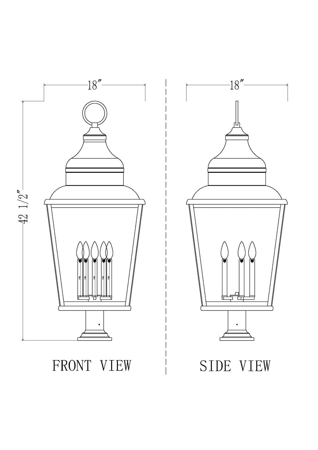 Z-Lite - 5029PHXXLR-533PM-BK - Five Light Outdoor Pier Mount - Raphael - Sand Black