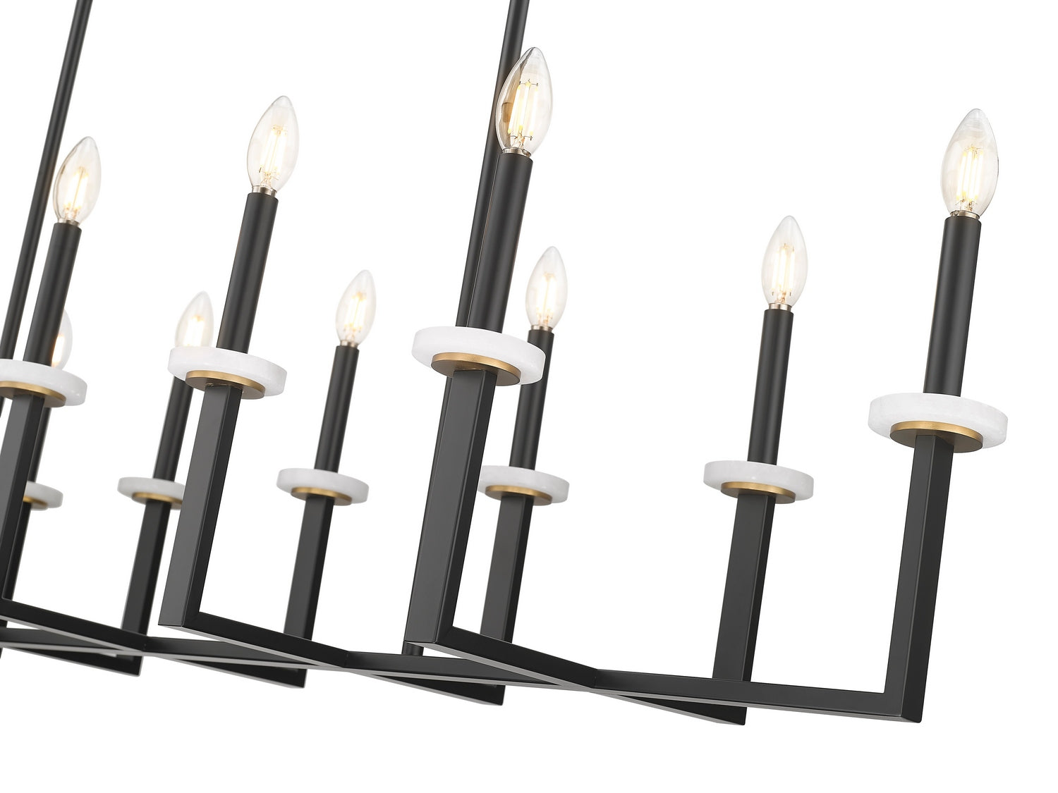 Z-Lite - 6100-12L-MB - 12 Light Linear Chandelier - Gaultier - Matte Black + Modern Gold