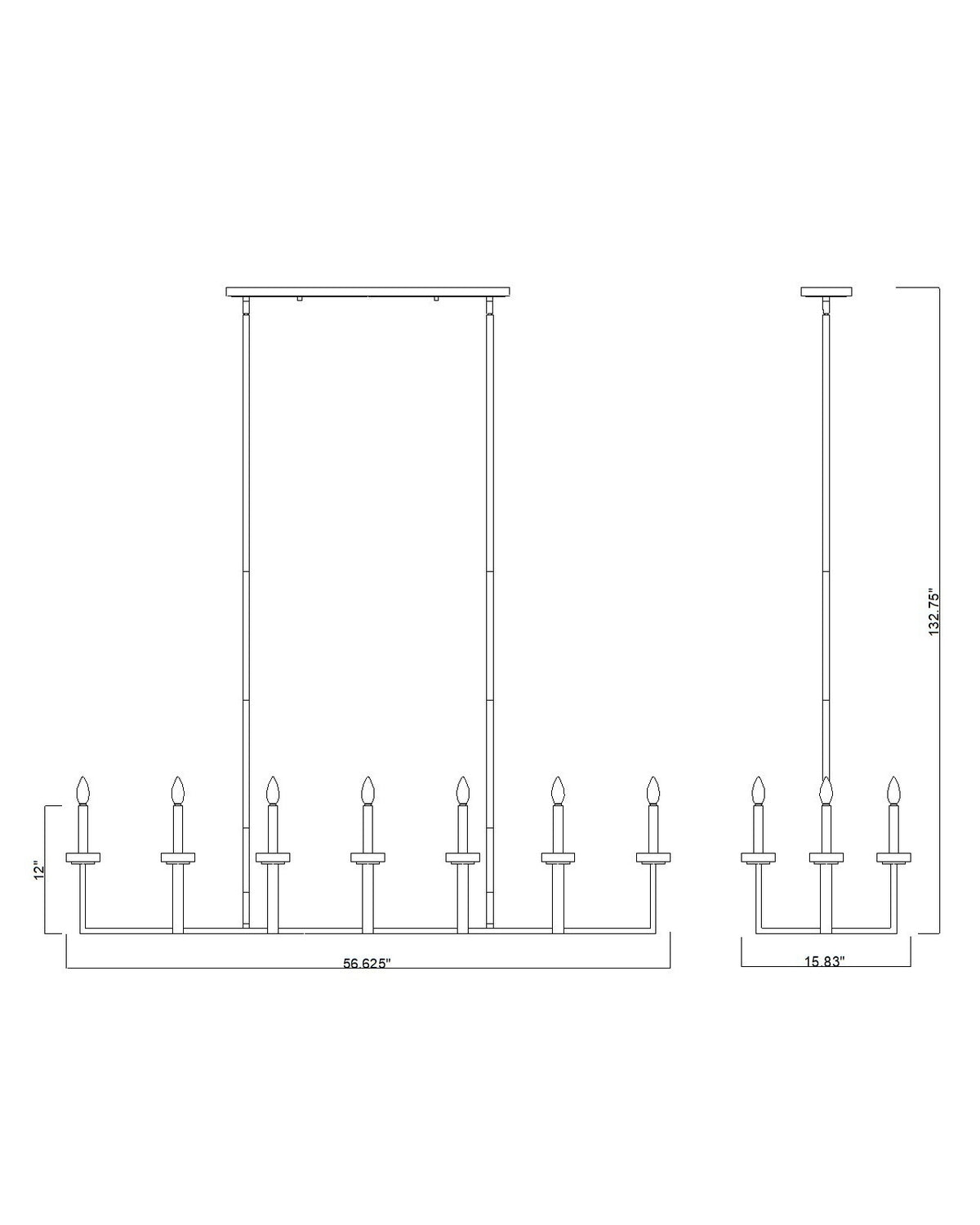 Z-Lite - 6100-12L-MB - 12 Light Linear Chandelier - Gaultier - Matte Black + Modern Gold