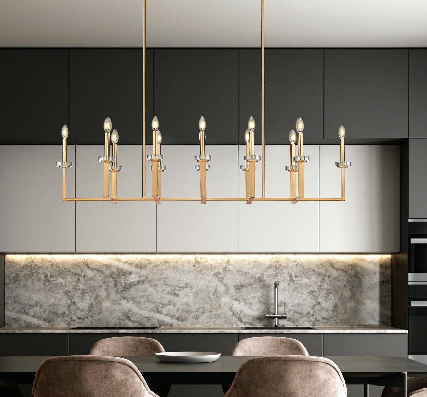 Z-Lite - 6100-12L-MGLD - 12 Light Linear Chandelier - Gaultier - Modern Gold