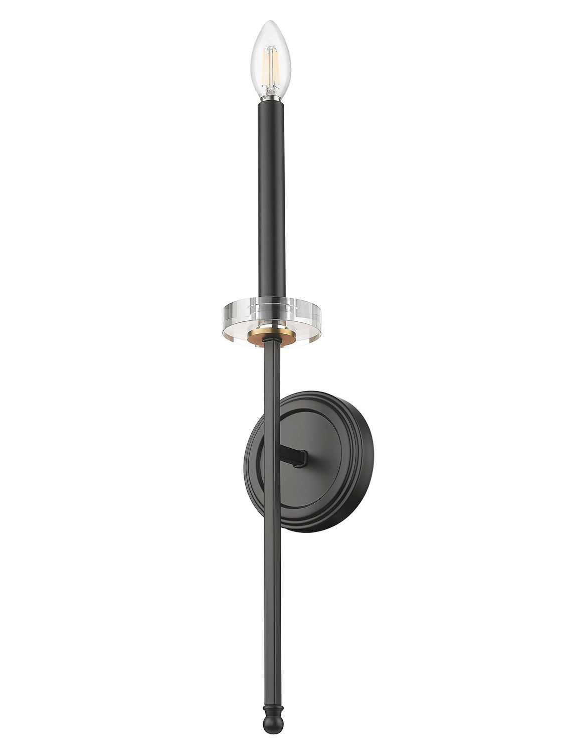 Z-Lite - 6100-1S-MB - One Light Wall Sconce - Gaultier - Matte Black + Modern Gold