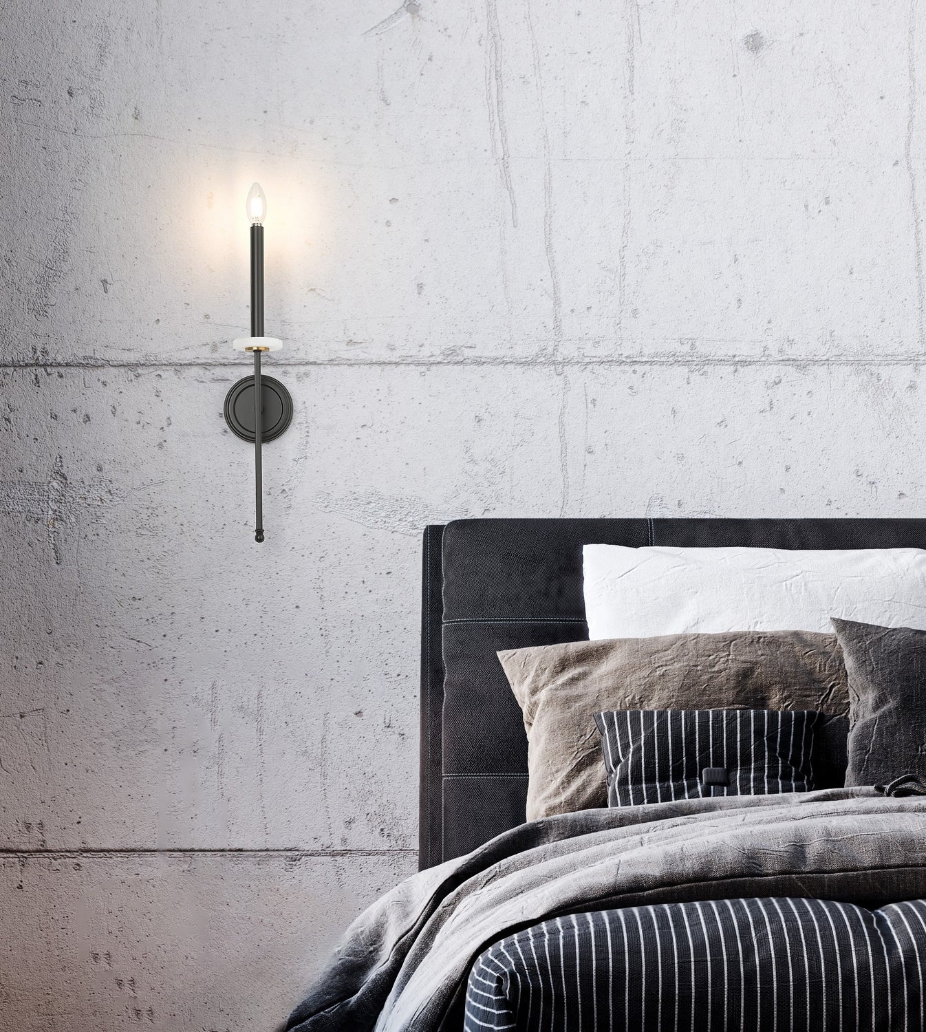 Z-Lite - 6100-1S-MB - One Light Wall Sconce - Gaultier - Matte Black + Modern Gold