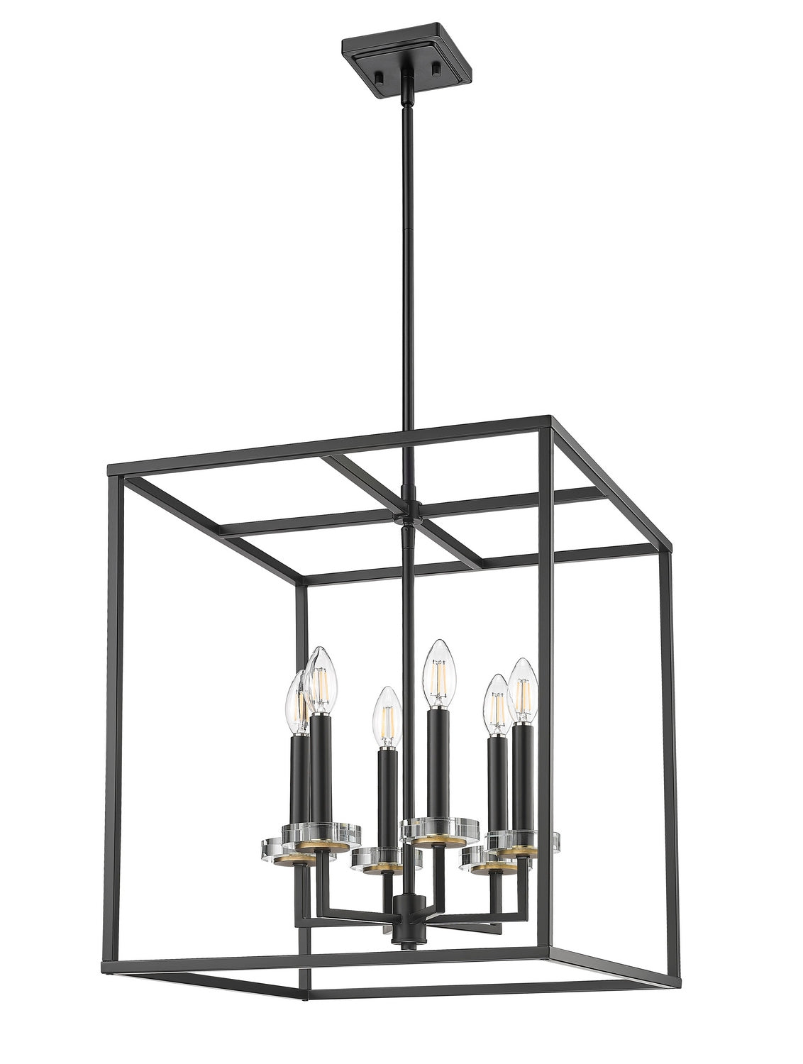 Z-Lite - 6100-21MB - Six Light Chandelier - Gaultier - Matte Black + Modern Gold