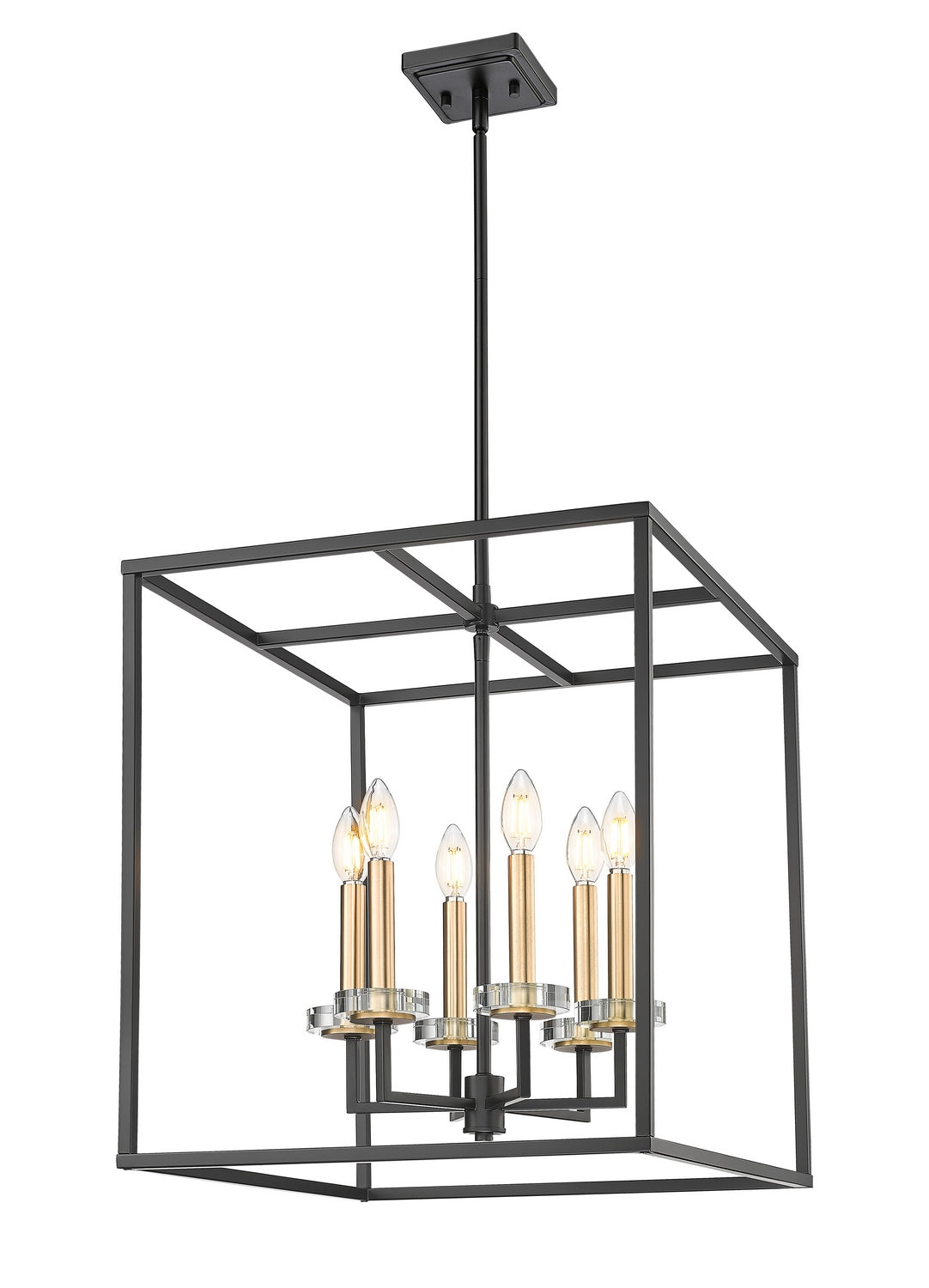 Z-Lite - 6100-21MB - Six Light Chandelier - Gaultier - Matte Black + Modern Gold