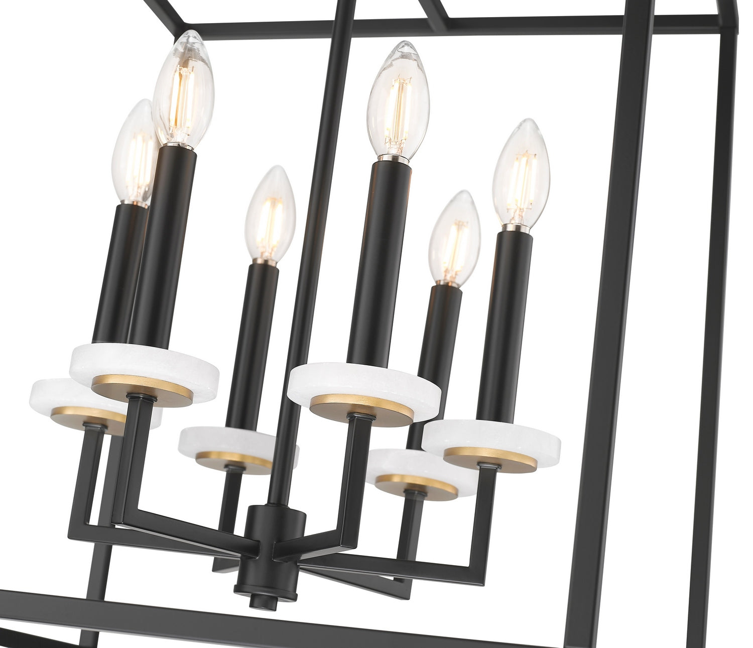 Z-Lite - 6100-21MB - Six Light Chandelier - Gaultier - Matte Black + Modern Gold