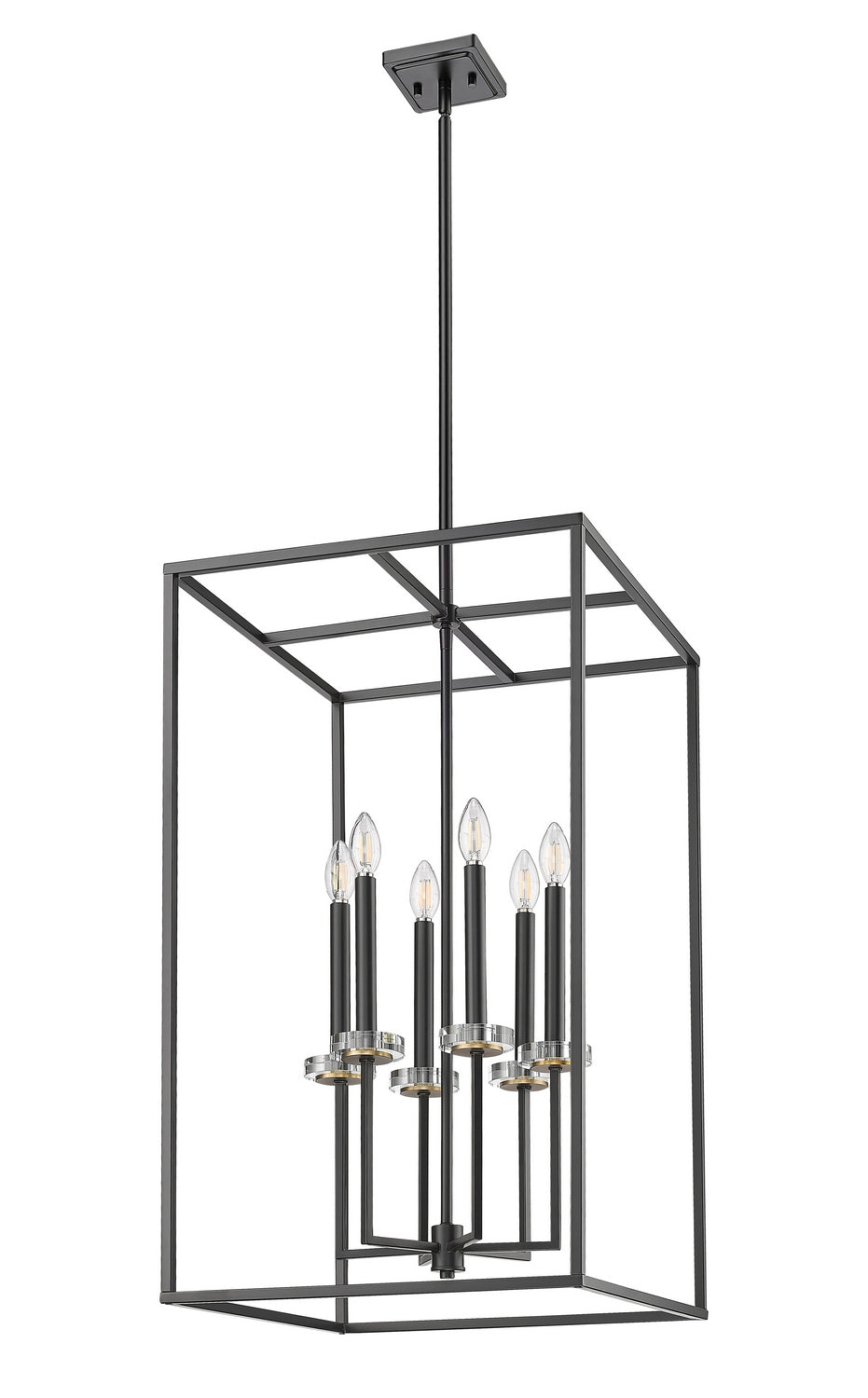 Z-Lite - 6100-32MB - Six Light Chandelier - Gaultier - Matte Black + Modern Gold