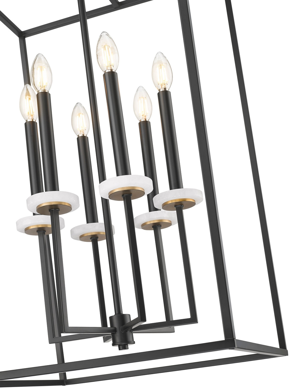 Z-Lite - 6100-32MB - Six Light Chandelier - Gaultier - Matte Black + Modern Gold