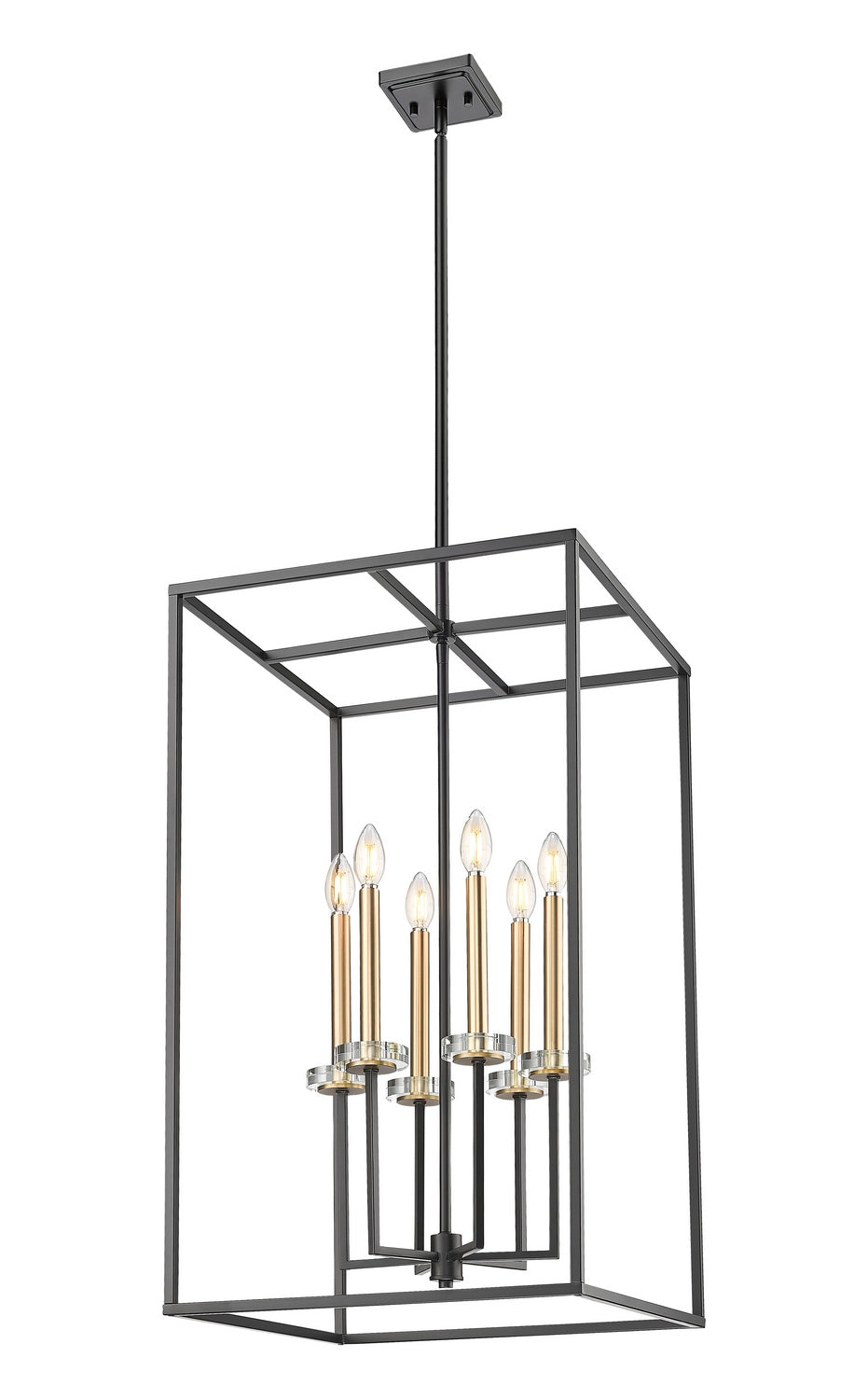 Z-Lite - 6100-32MB - Six Light Chandelier - Gaultier - Matte Black + Modern Gold