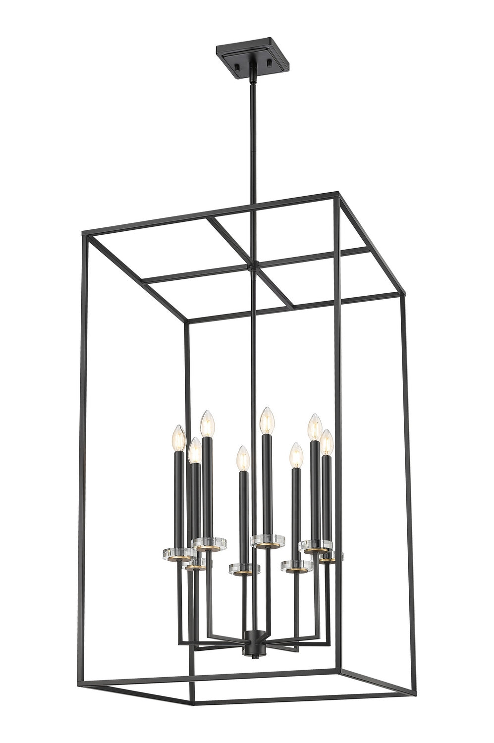 Z-Lite - 6100-44MB - Eight Light Chandelier - Gaultier - Matte Black + Modern Gold