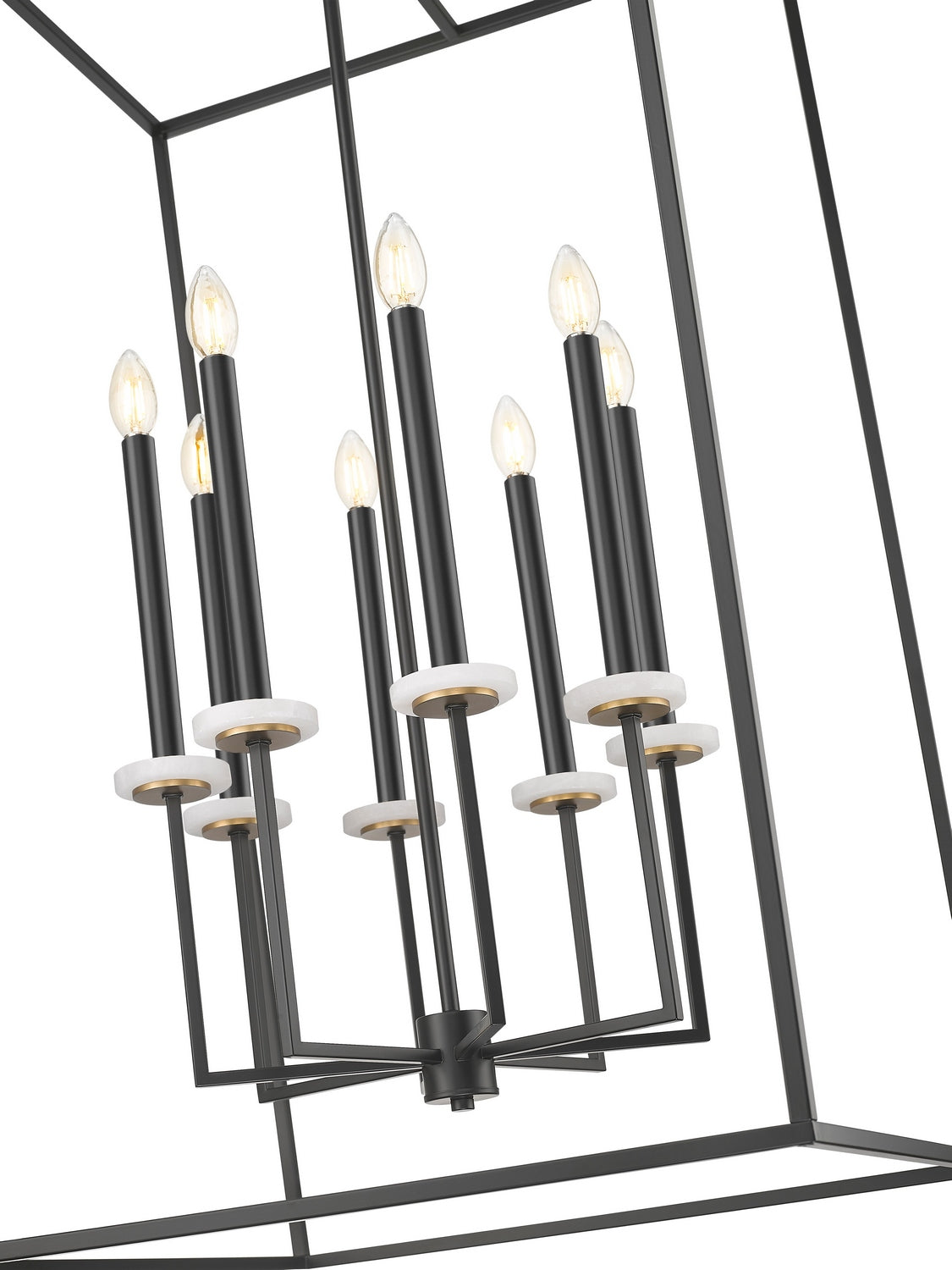 Z-Lite - 6100-44MB - Eight Light Chandelier - Gaultier - Matte Black + Modern Gold