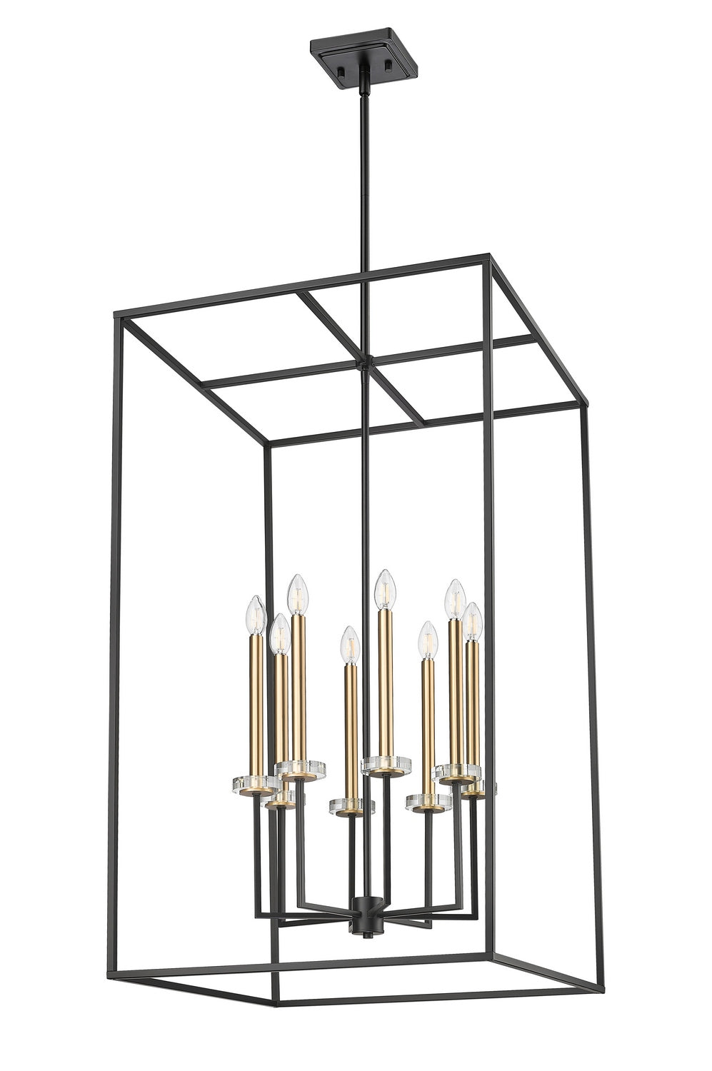 Z-Lite - 6100-44MB - Eight Light Chandelier - Gaultier - Matte Black + Modern Gold