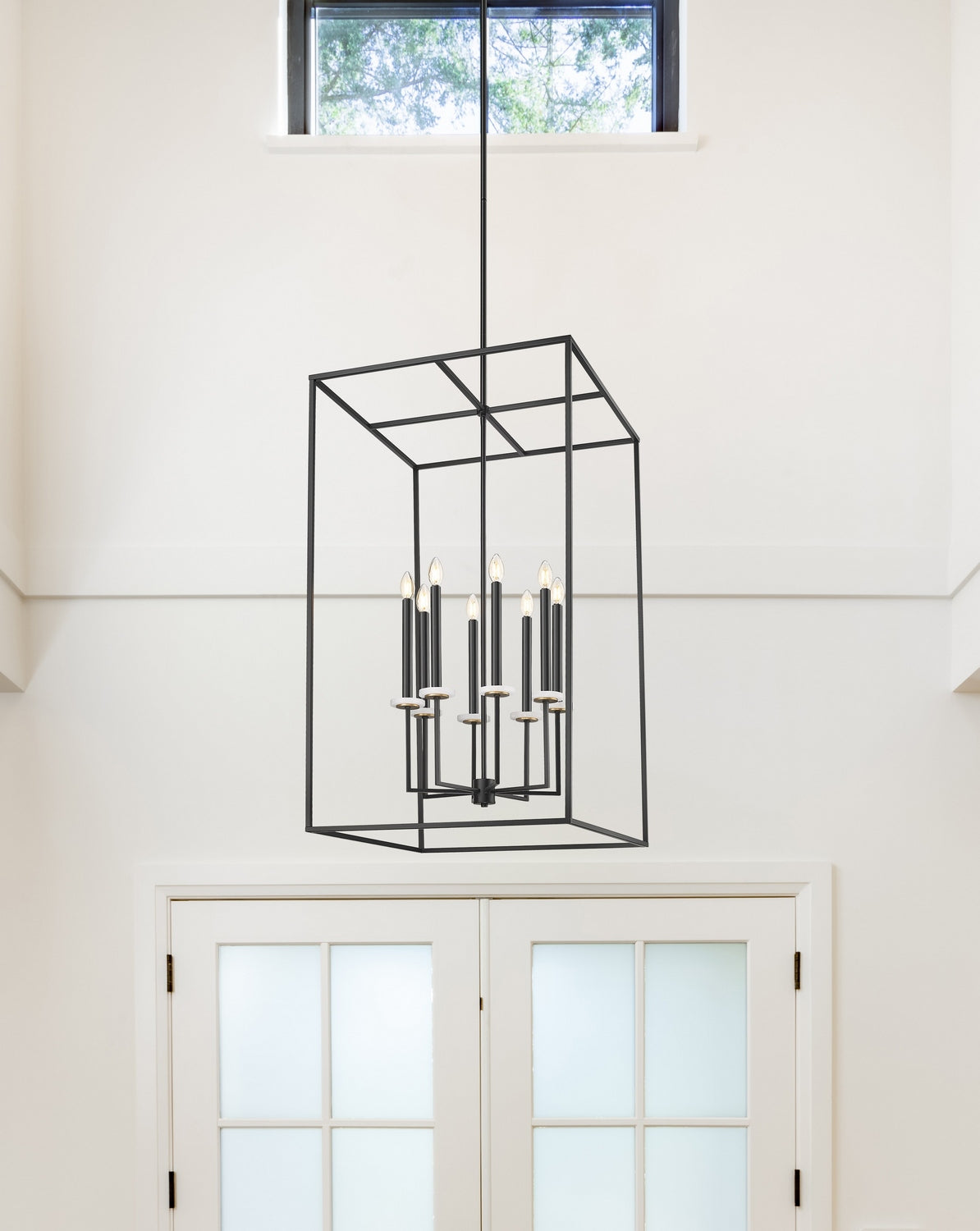 Z-Lite - 6100-44MB - Eight Light Chandelier - Gaultier - Matte Black + Modern Gold