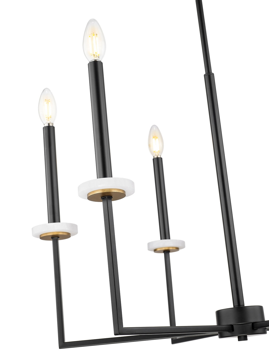 Z-Lite - 6100-6MB - Six Light Chandelier - Gaultier - Matte Black + Modern Gold