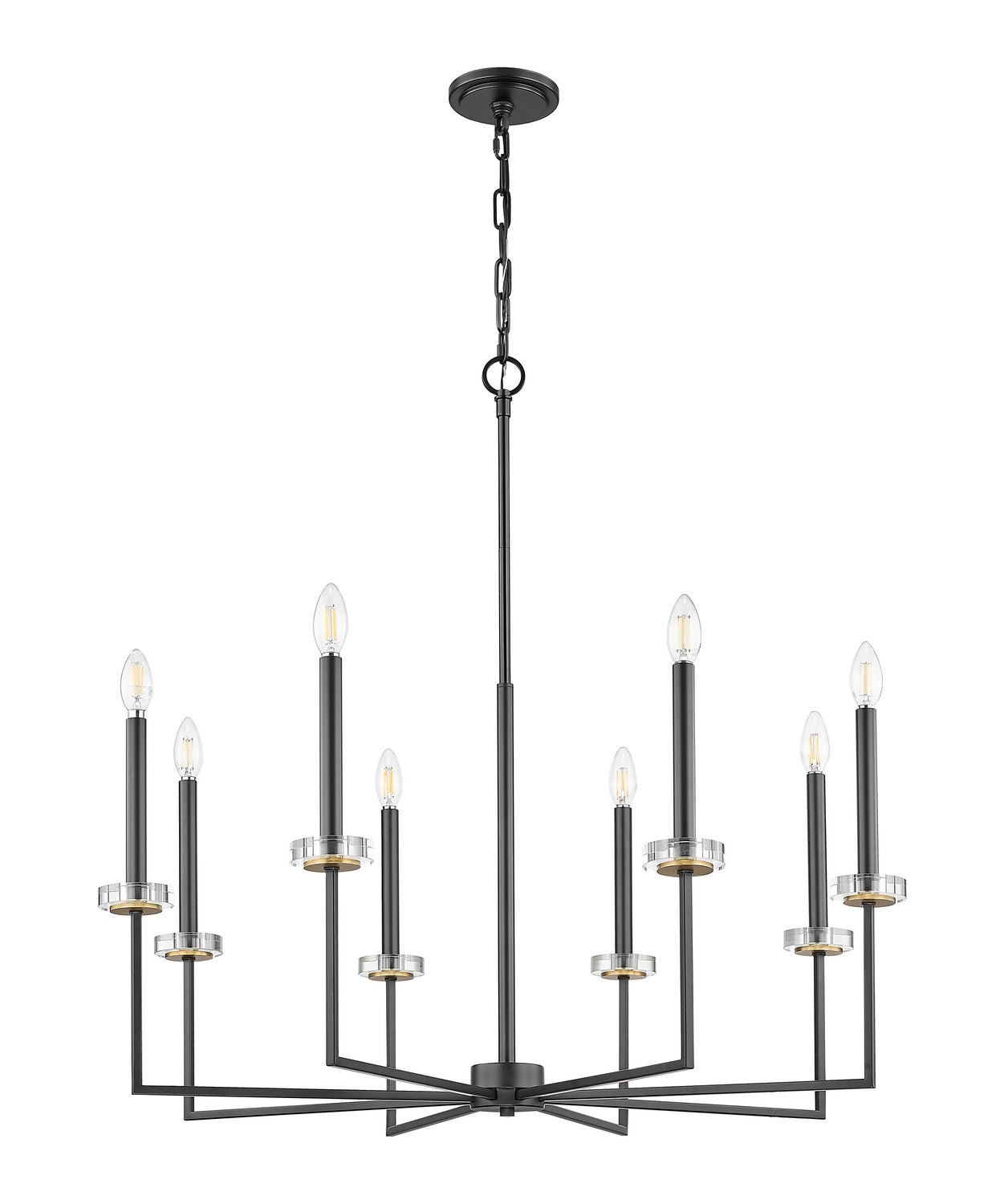 Z-Lite - 6100-8MB - Eight Light Chandelier - Gaultier - Matte Black + Modern Gold