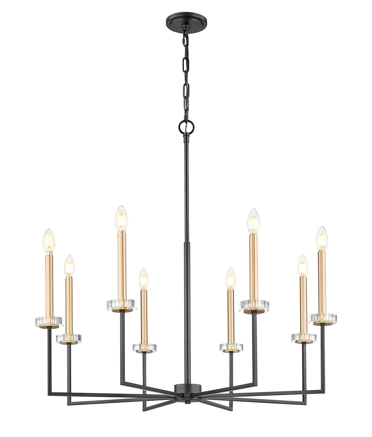 Z-Lite - 6100-8MB - Eight Light Chandelier - Gaultier - Matte Black + Modern Gold