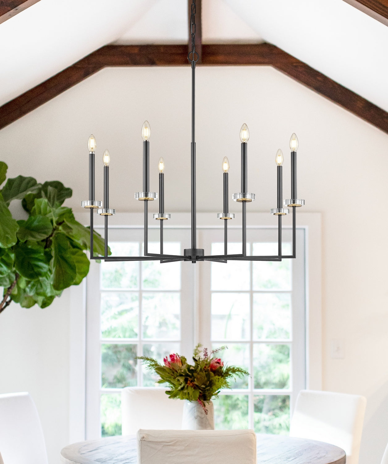 Z-Lite - 6100-8MB - Eight Light Chandelier - Gaultier - Matte Black + Modern Gold