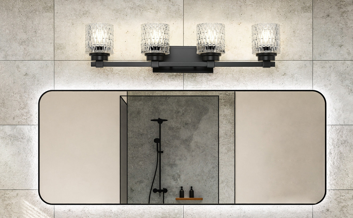 Z-Lite - 6101-4V-MB - Four Light Vanity - Jacqueline - Matte Black