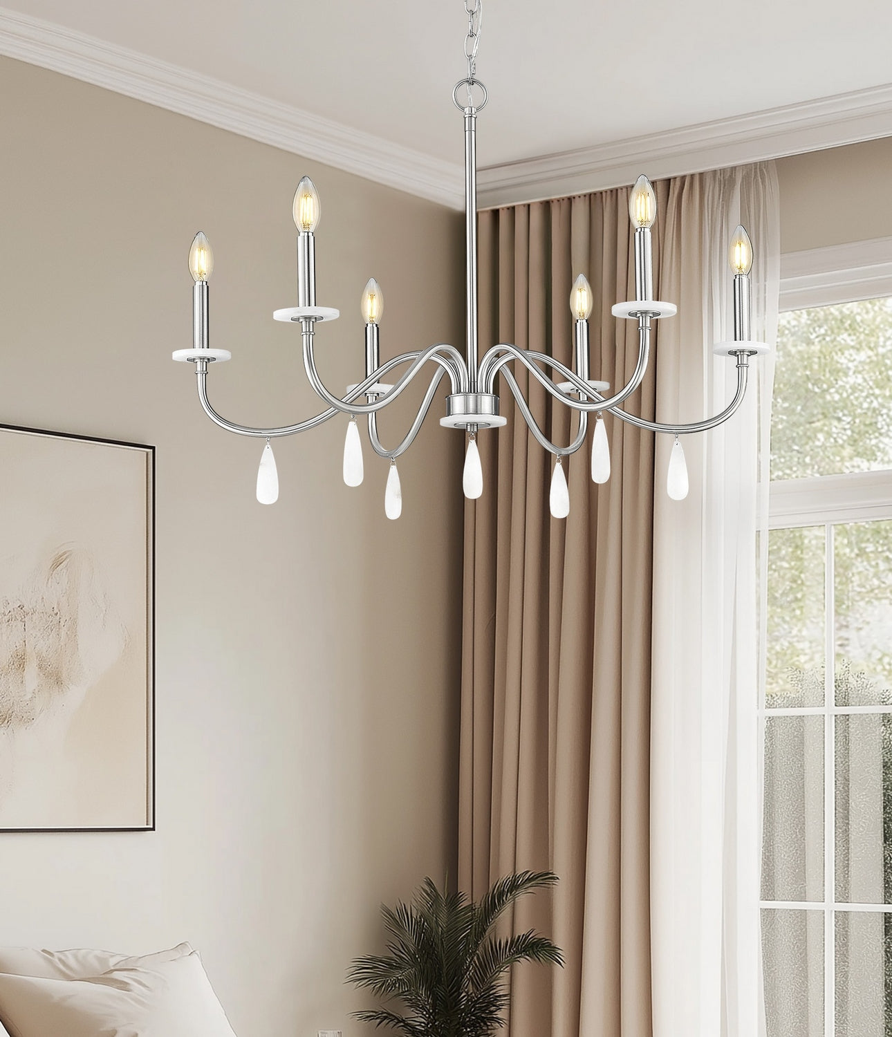 Z-Lite - 6103-32BN - Six Light Chandelier - Toussant - Brushed Nickel