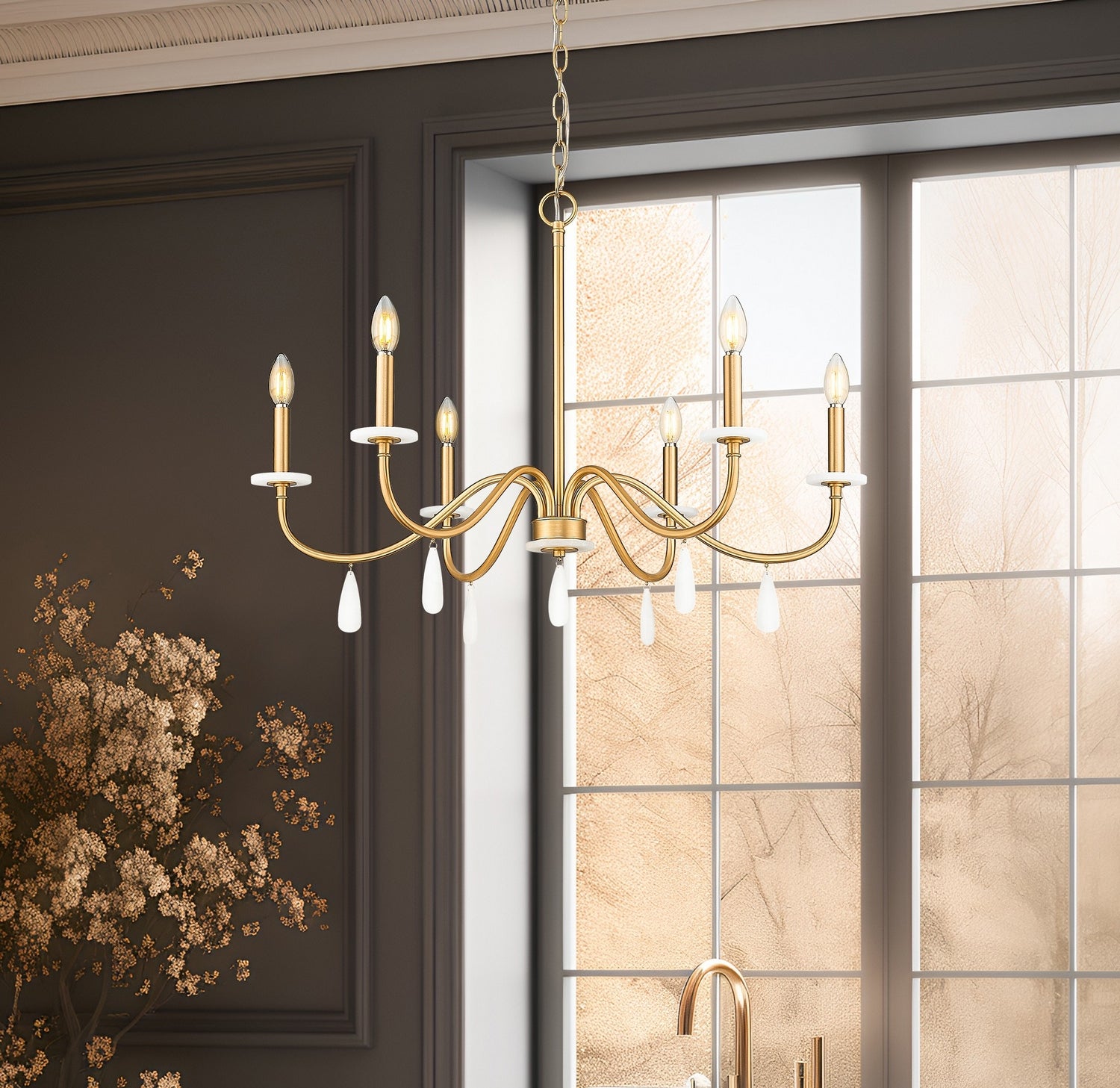 Z-Lite - 6103-32MGLD - Six Light Chandelier - Toussant - Modern Gold