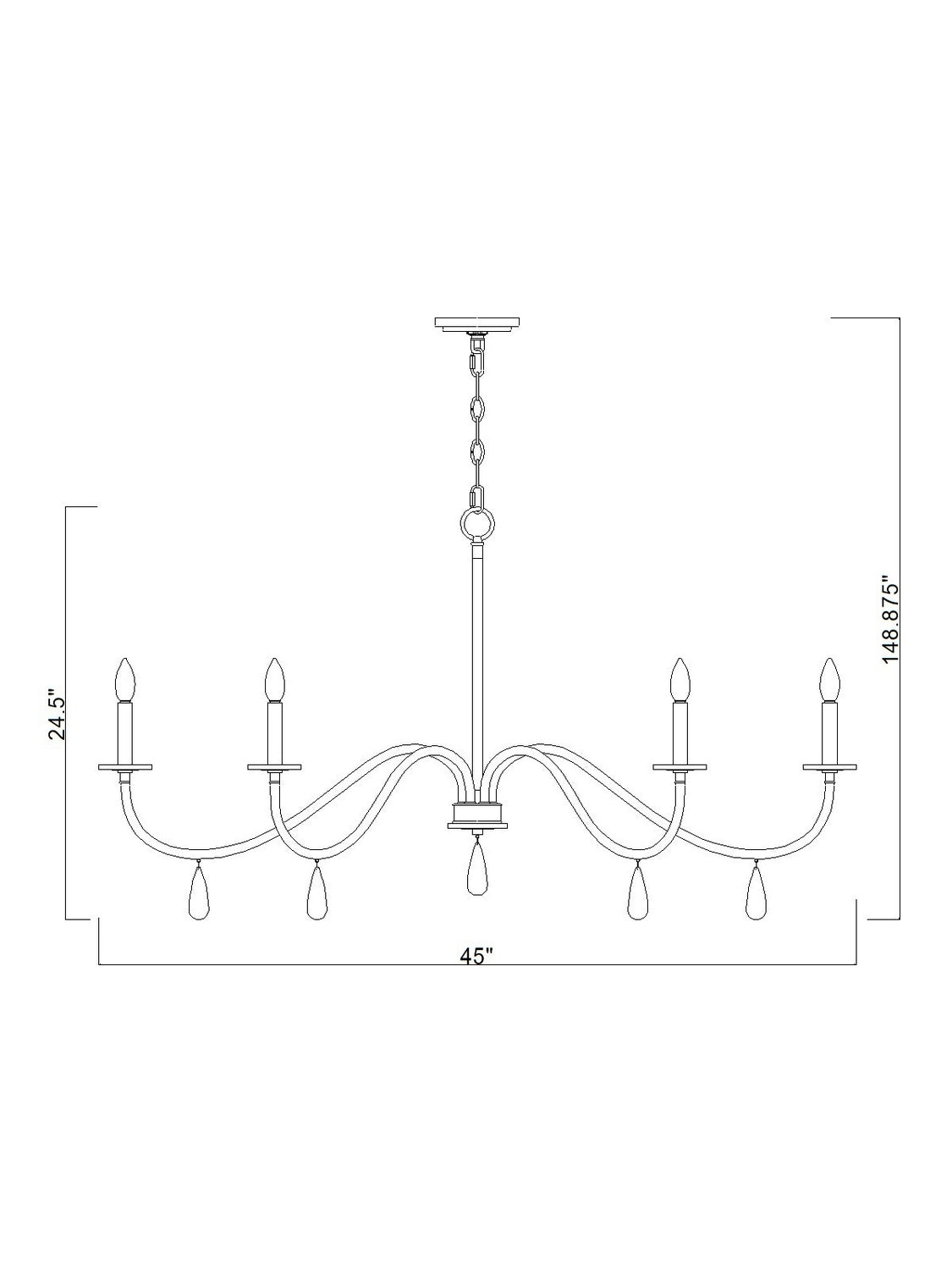 Z-Lite - 6103-45BN - Six Light Chandelier - Toussant - Brushed Nickel