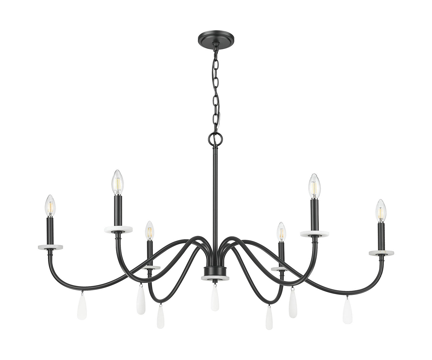 Z-Lite - 6103-45MB - Six Light Chandelier - Toussant - Matte Black