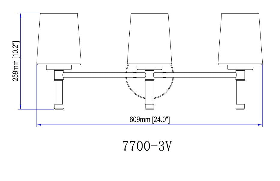 Z-Lite - 7700-3V-BN - Three Light Vanity - Henri - Brushed Nickel