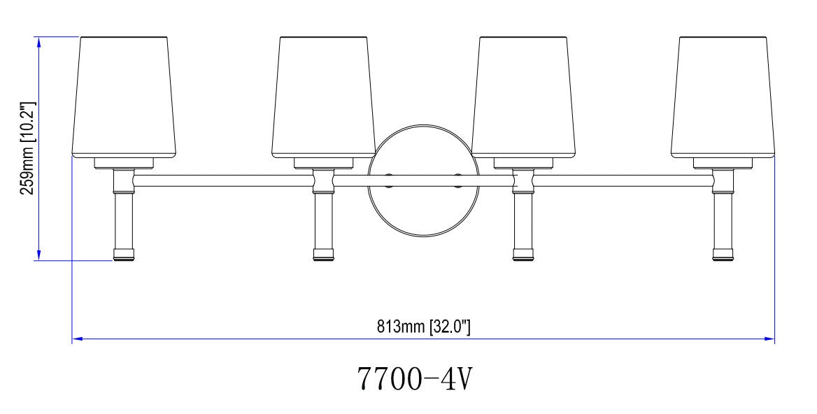 Z-Lite - 7700-4V-CH - Four Light Vanity - Henri - Chrome
