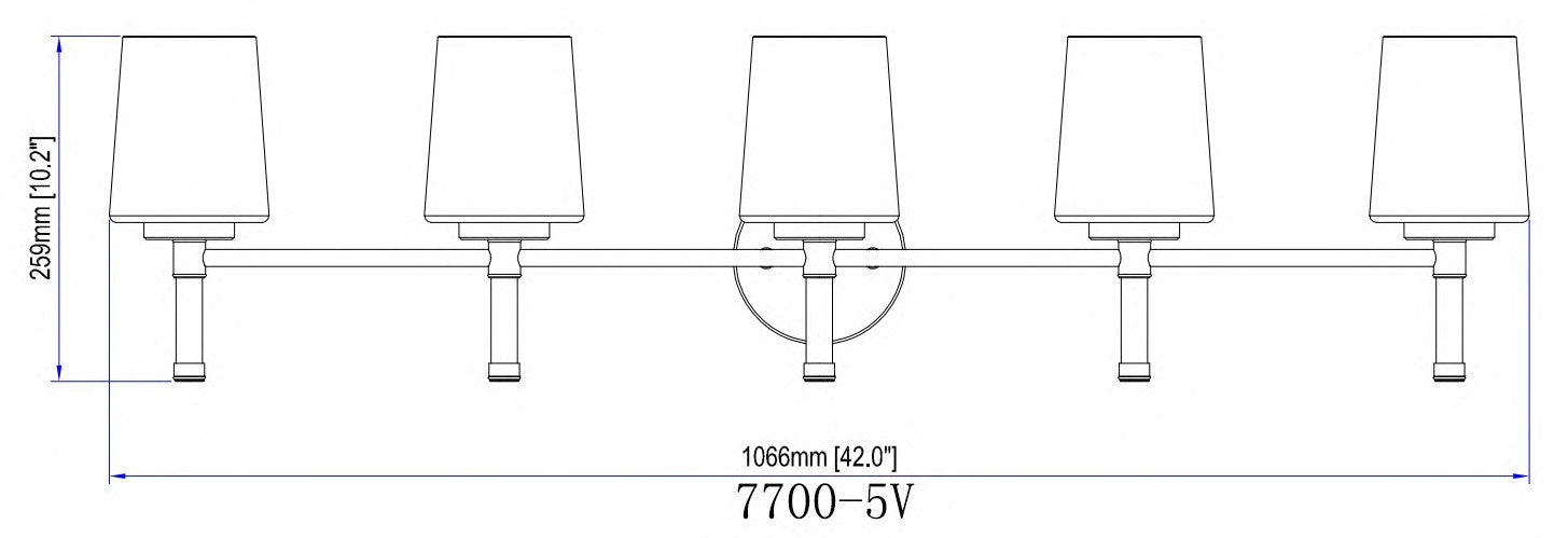 Z-Lite - 7700-5V-CH - Five Light Vanity - Henri - Chrome