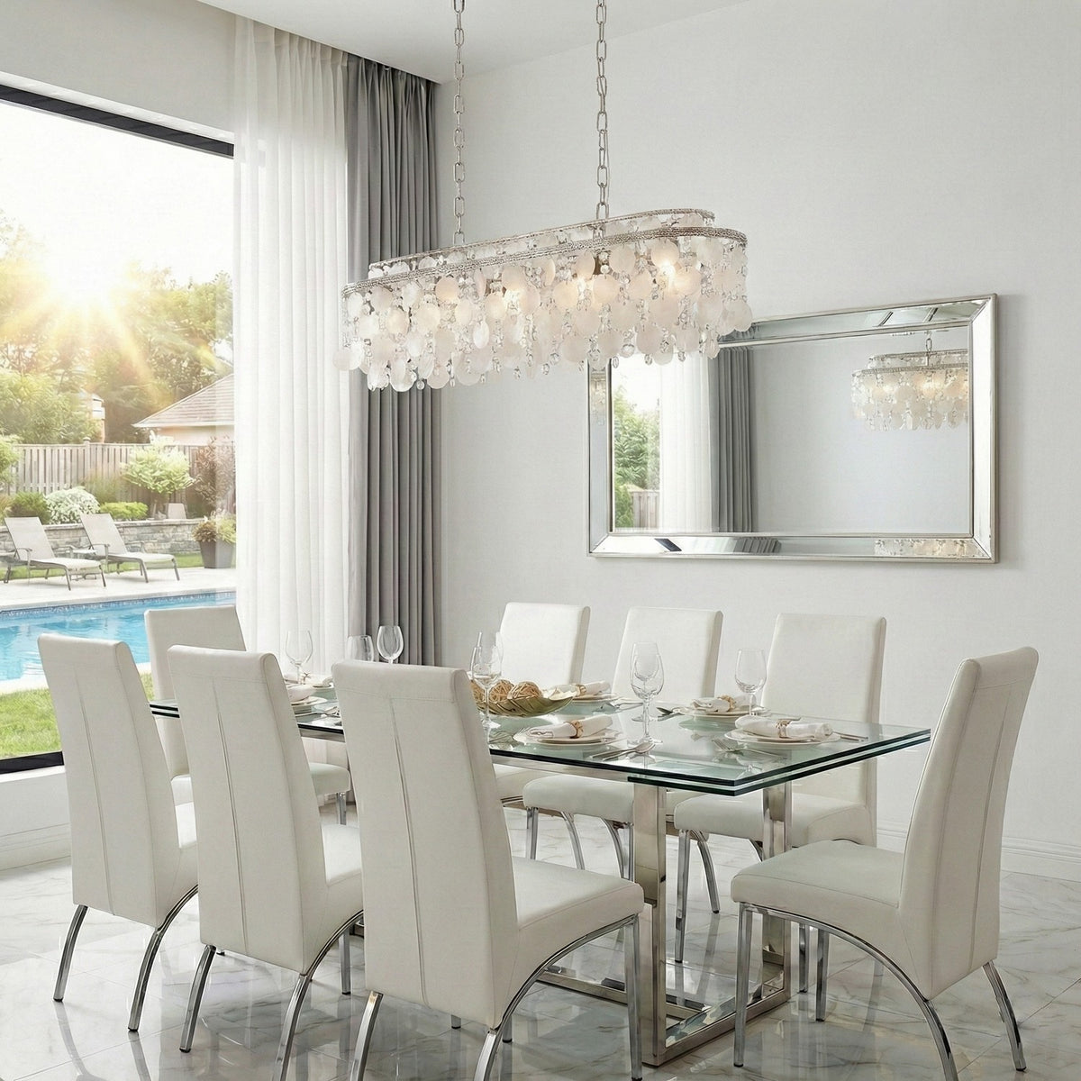 Artcraft - AC12070PN - 12 Light Linear Pendant - Avara - Polished Nickel