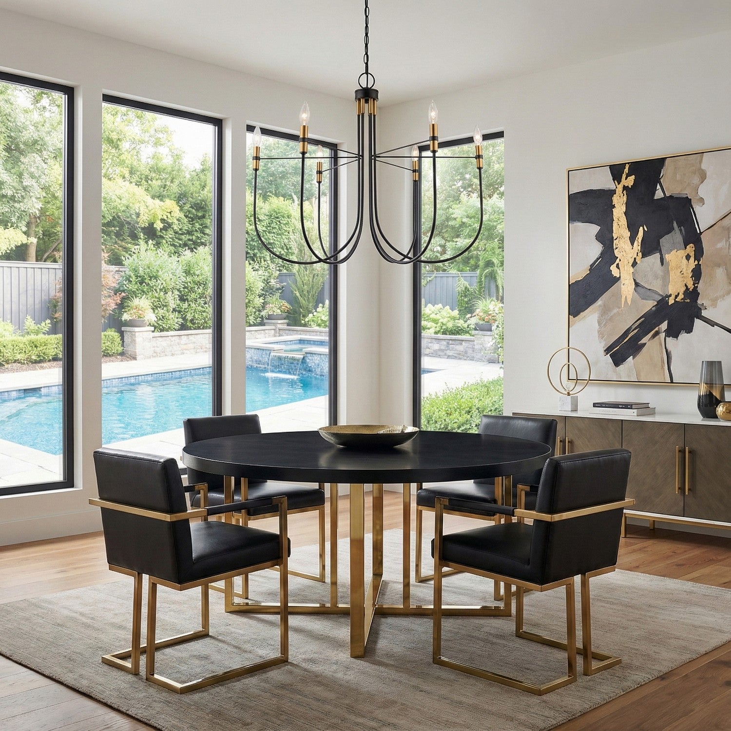 Artcraft - AC12226BB - Six Light Chandelier - Foundry - Black