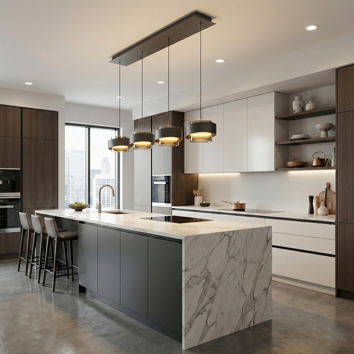 Artcraft - AC6984GR - LED Island Pendant - Axis - Graphite