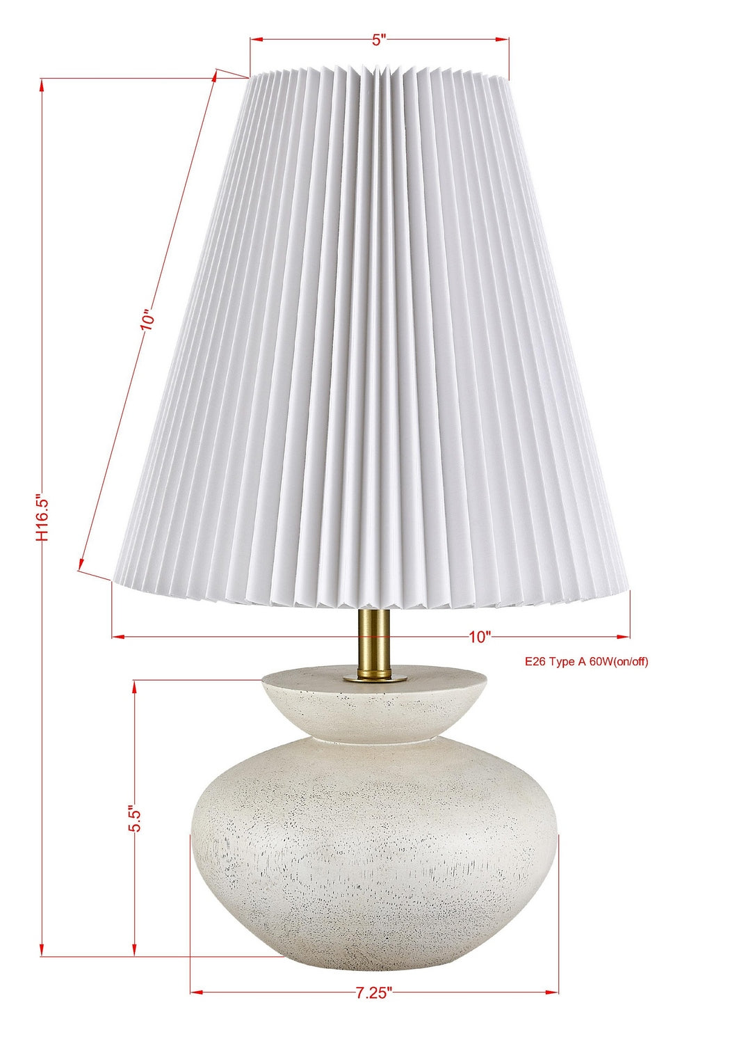 Forty West - 710325 - One Light Table Lamp - Hale - Off-White