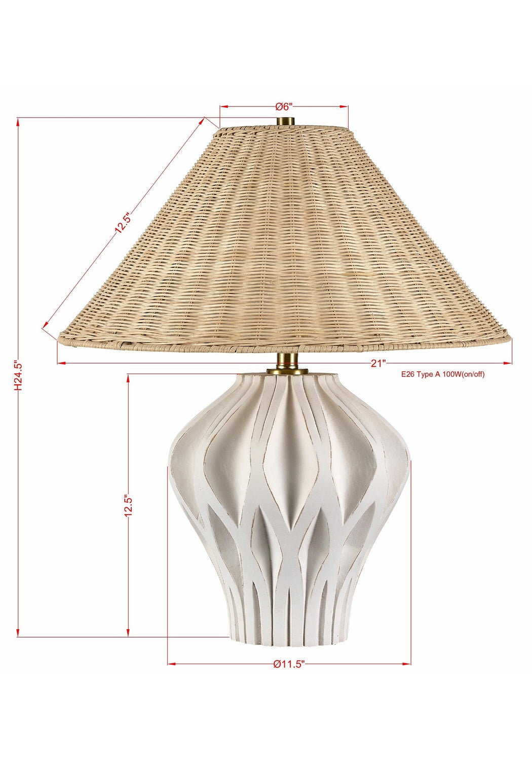 Forty West - 710327 - One Light Table Lamp - Sailor - Off-White