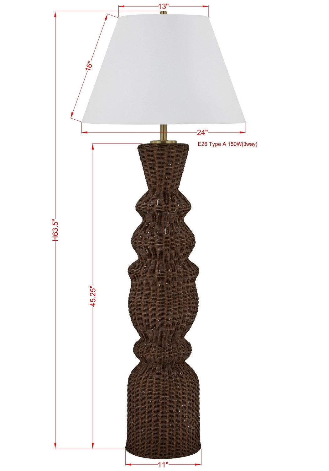Forty West - 710331 - One Light Floor Lamp - Abel - Brown