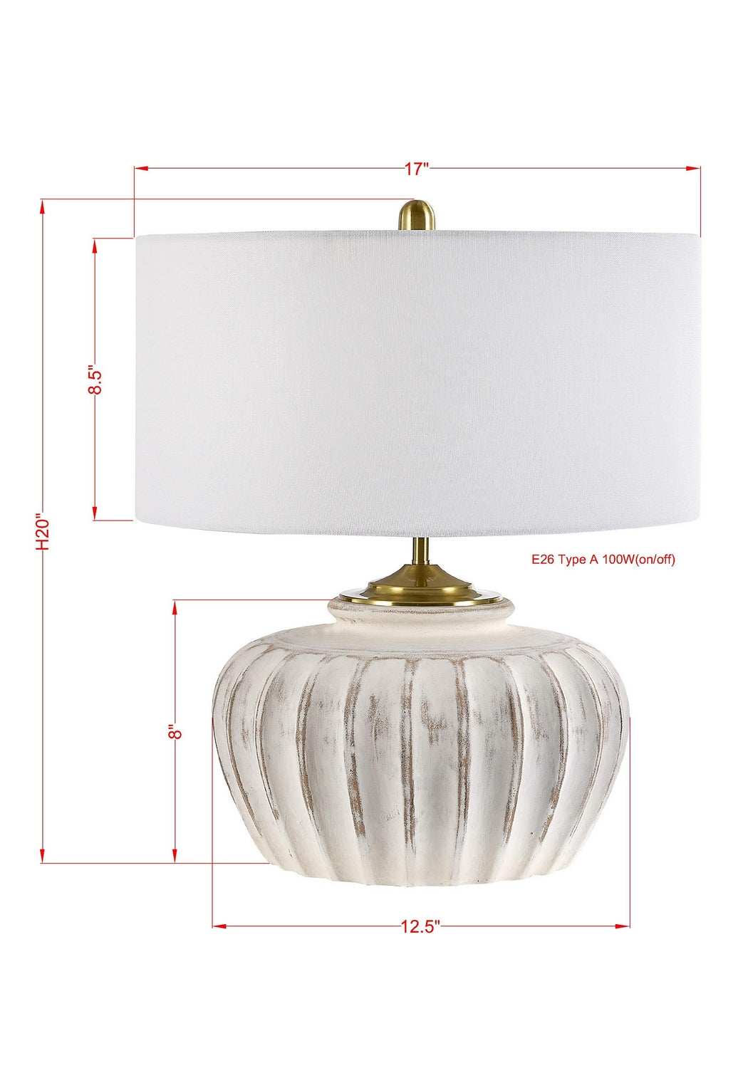 Forty West - 710335 - One Light Table Lamp - Juniper - White