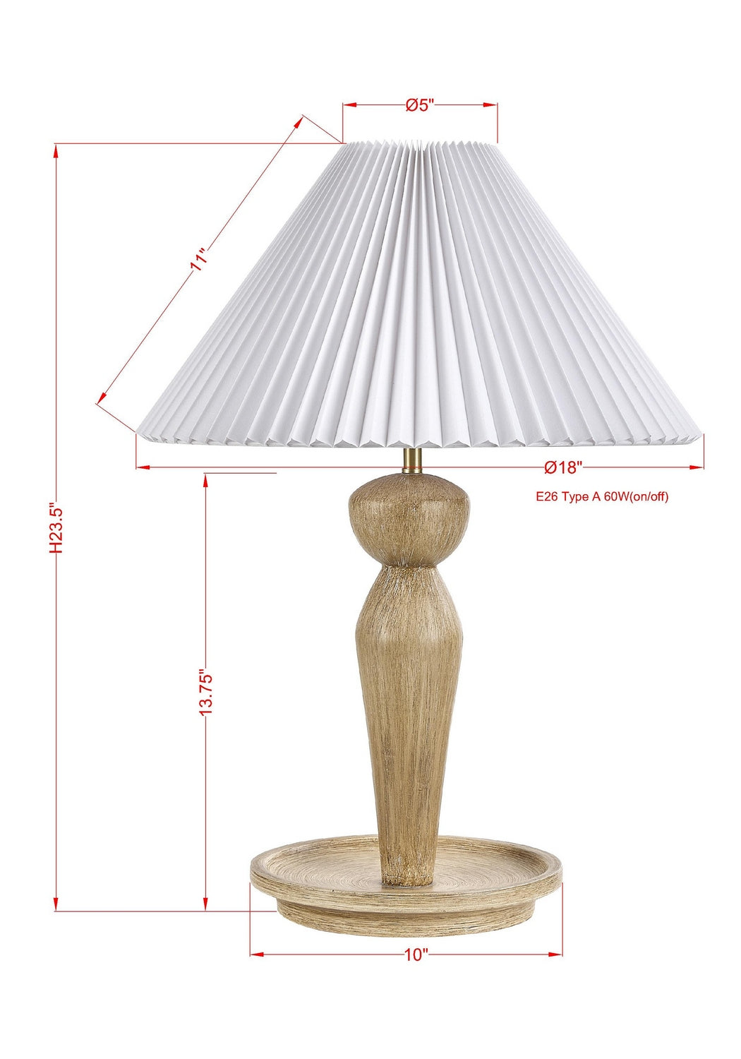 Forty West - 720144 - One Light Table Lamp - Maisy - Light Brown/Natural Wood-Look