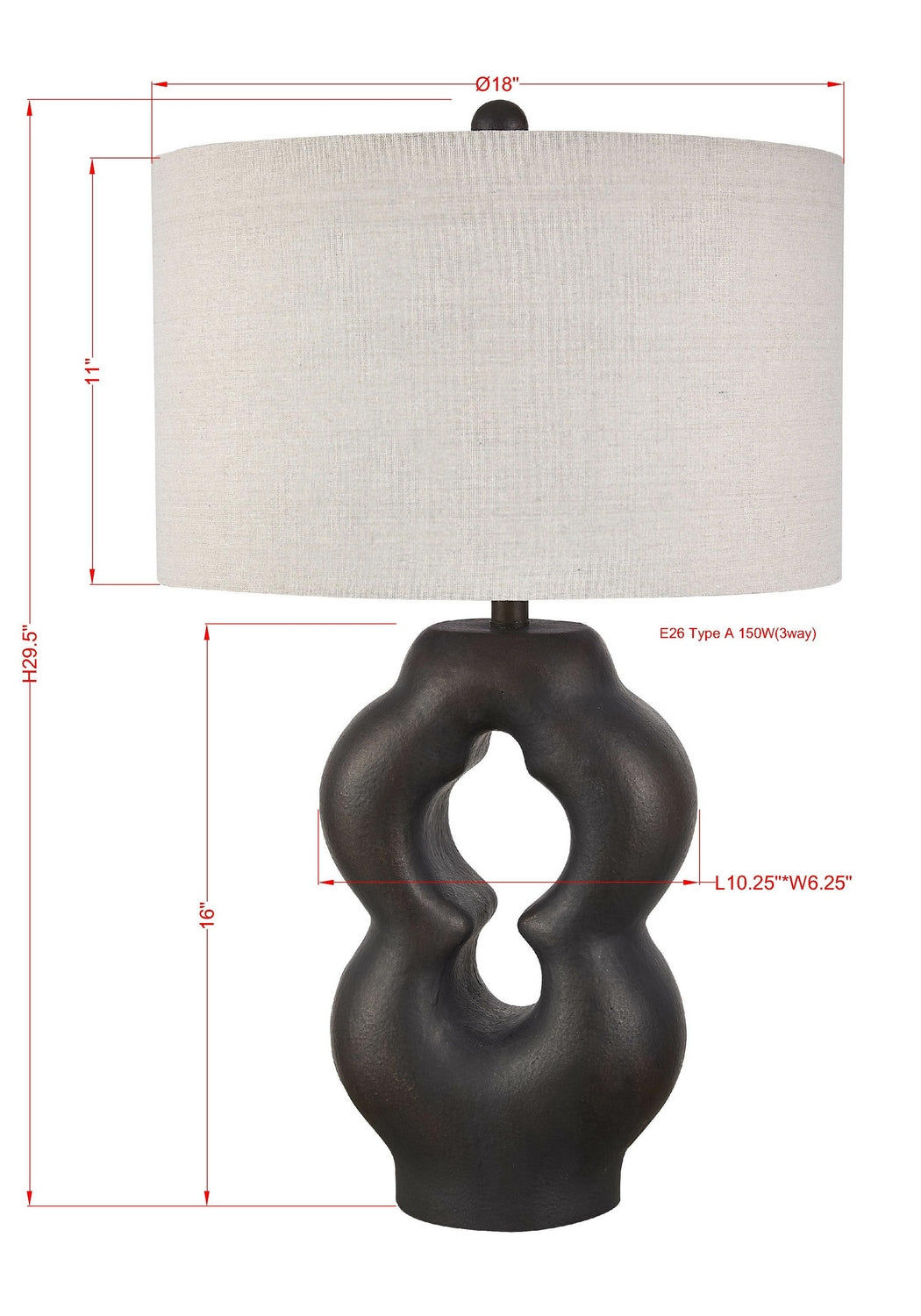 Forty West - 720146 - One Light Table Lamp - Manning - Black Wash