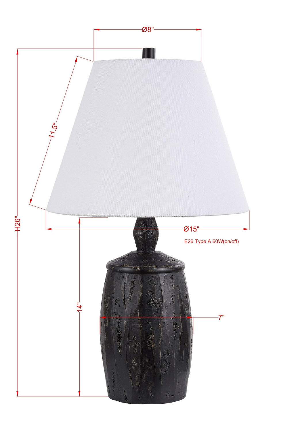Forty West - 720147 - One Light Table Lamp - Behr - Black