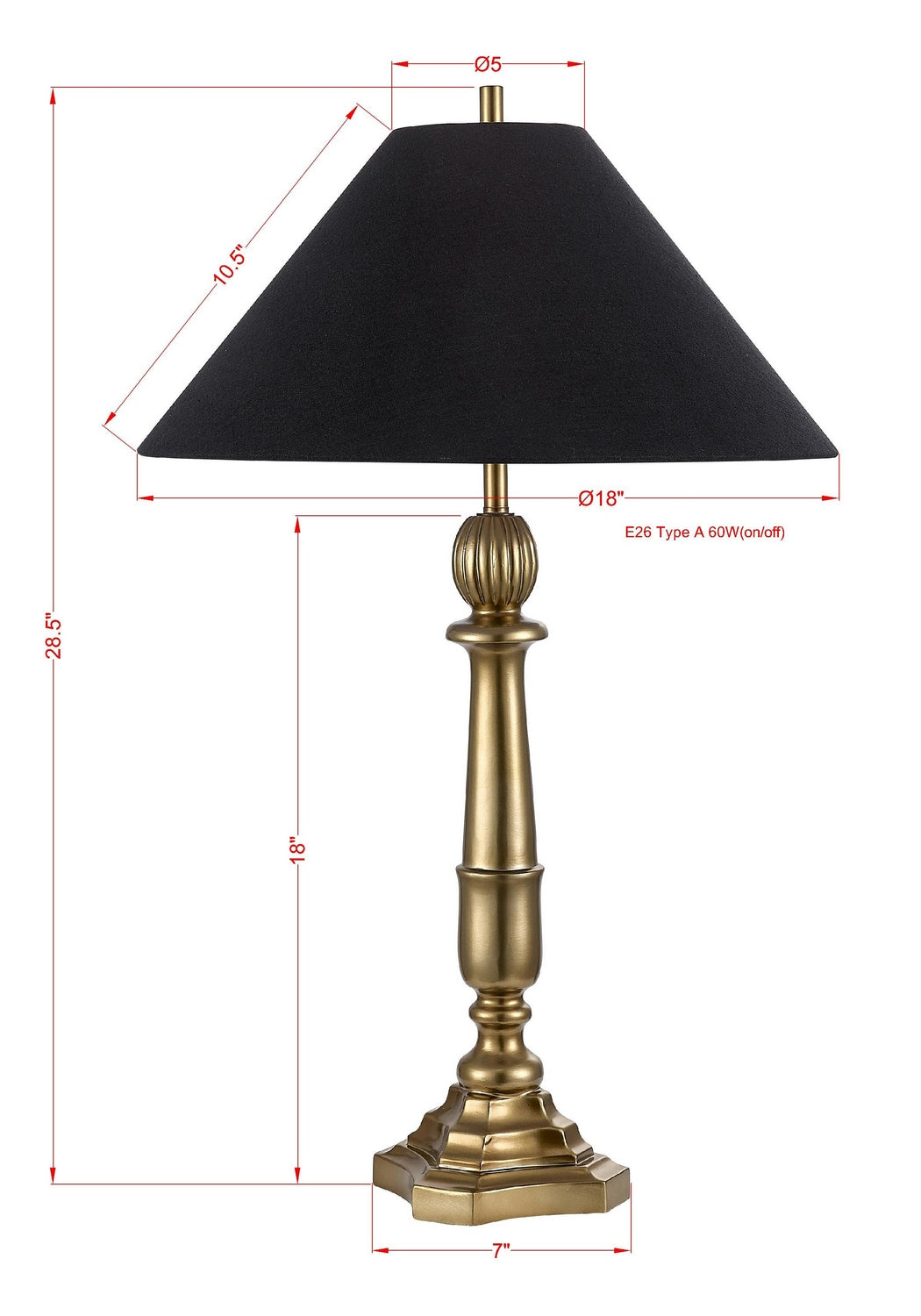 Forty West - 720150 - One Light Table Lamp - Stonewall - Brass